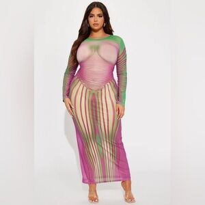 Fashion Nova Masterpiece Mesh Maxi Dress